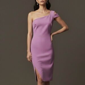 LIKELY Packard One-Shoulder Asymmetrical Mini Slit Dress in Purple NWT
